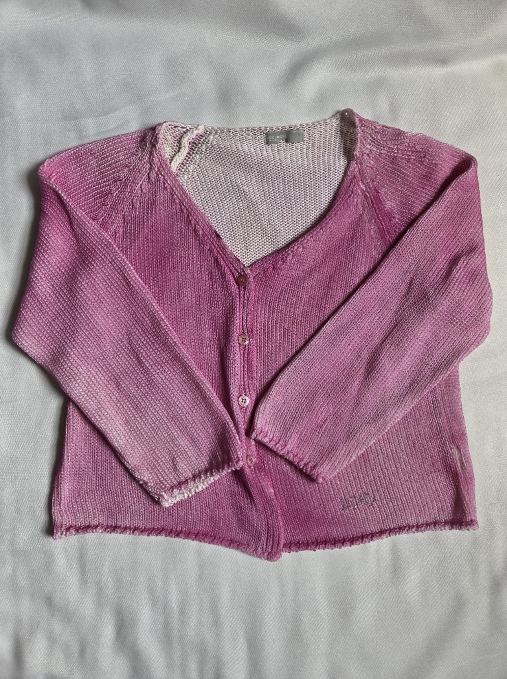 New Icejeans by Iceberg Pink V-Neck Knit Button-Front Cardigan  Sweater SIZE L